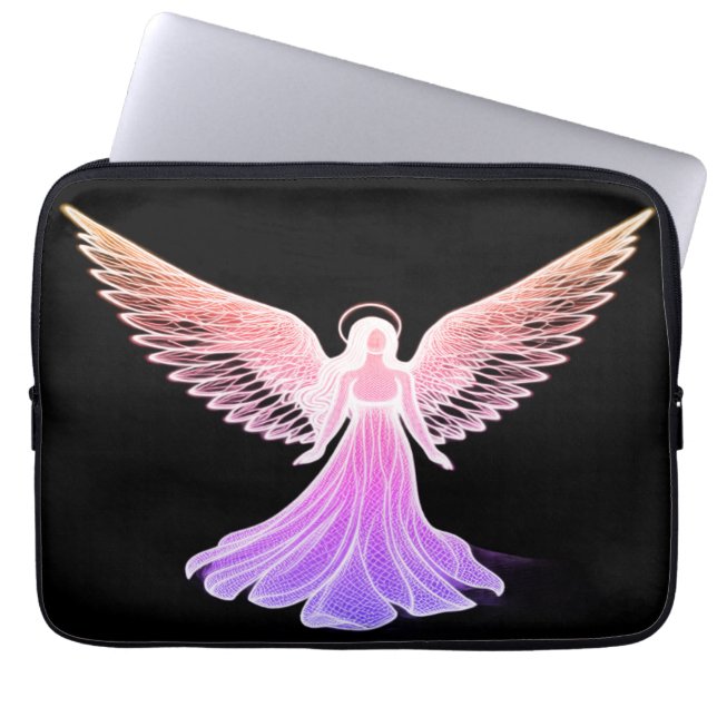 The Pink Angel on a Laptop Sleeve Electronics Bag ラップトップスリーブ (正面)