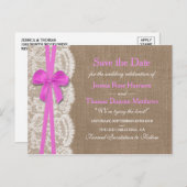 The Pink Bowコレクシ素朴ョンは日付を保存 案内ポストカード (正面/裏面)