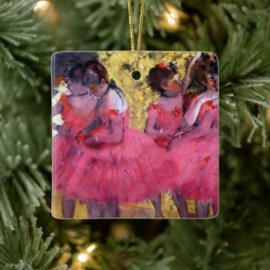 The Pink Dancers、バレエの前 by Edgar Degas セラミックオーナメント (ツリー)