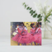 The Pink Dancers、バレエの前 by Edgar Degas ポストカード (スタンド正面)