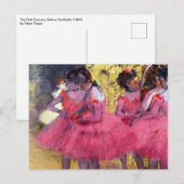 The Pink Dancers、バレエの前 by Edgar Degas ポストカード (正面/裏面)