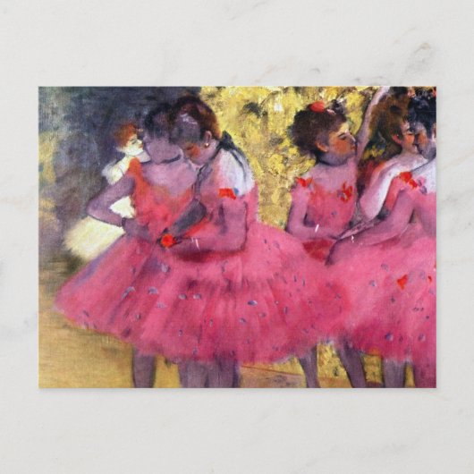 The Pink Dancers、バレエの前 by Edgar Degas ポストカード (正面)