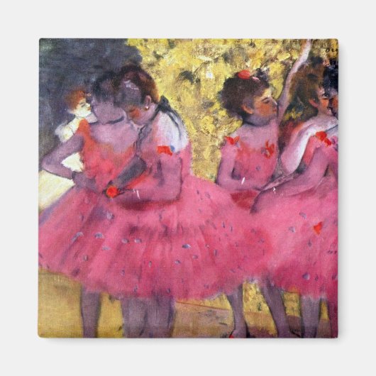 The Pink Dancers、バレエの前 by Edgar Degas マグネット (正面)