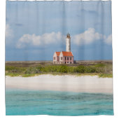 The Pink Lighthouse of Klein Curacao 1 シャワーカーテン (正面)