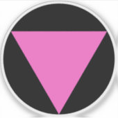 The Pink Triangle - LGBT Gay Pride (on black) シール (正面)