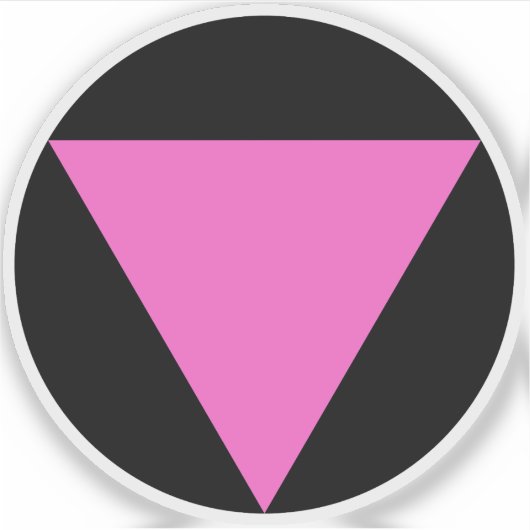 The Pink Triangle - LGBT Gay Pride (on black) シール (正面)