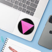 The Pink Triangle - LGBT Gay Pride (on black) シール (ノートパソコンとiPhone)