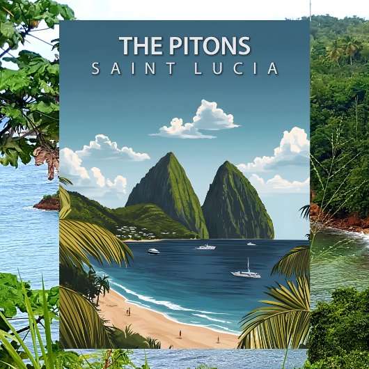 The Pitons Saint Lucia Iconic Twin Volcanic Peaks ポストカード