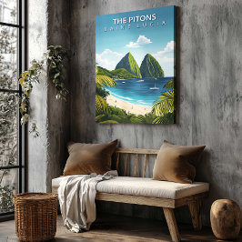 The Pitons St Lucia Travel Canvas Wall Decor キャンバスプリント