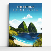 The Pitons St Lucia Travel Canvas Wall Decor キャンバスプリント