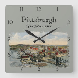 The Pittsburgh Point 1931 Custom Square Wall Clock スクエア壁時計