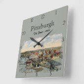 The Pittsburgh Point 1931 Custom Square Wall Clock スクエア壁時計 (傾斜)