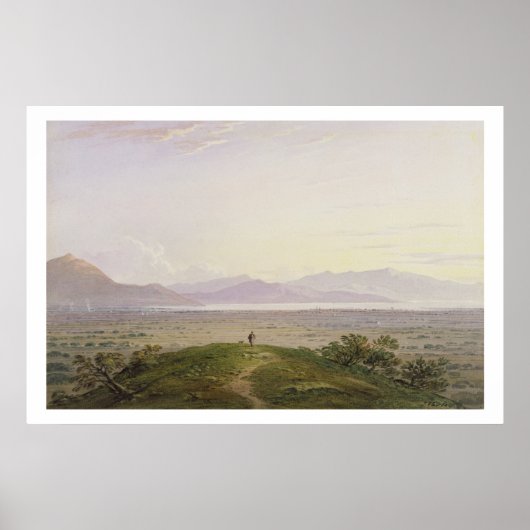 The Plains of Marathon, 1834 (グラファイト&w/c with ポスター (正面)