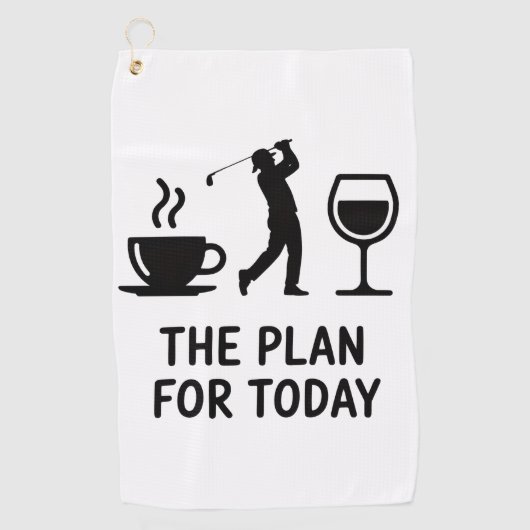 The Plane For Today Funny Golf Wine Coffee Golfer  ゴルフタオル (正面)
