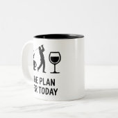 The Plane For Today Funny Golf Wine Coffee Golfer  ツートーンマグカップ (正面左)
