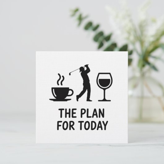 The Plane For Today Funny Golf Wine Coffee Golfer  招待状 (スタンド正面)
