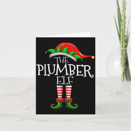 The Plumber Elf Christmas Gift, Plumbing Xmas Paja カード (正面)