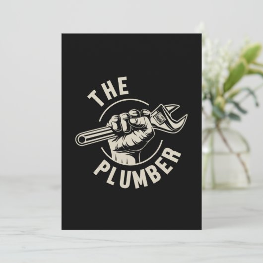 The Plumber Plumbing Profession Craft Pipe Gift 招待状 (スタンド正面)