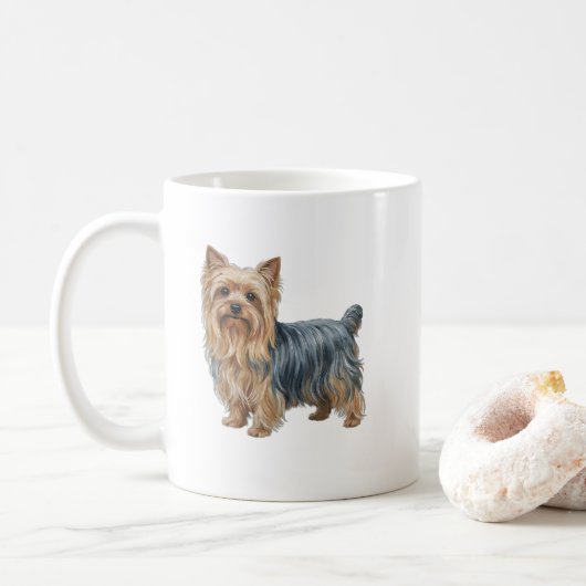 The Pocket-Sized Gladiator: Yorkshire Terrier コーヒーマグカップ (ドーナツ)