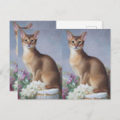 The Poised Abyssinian – Elegant Cat Postcard ポストカード (正面/裏面)
