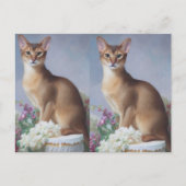 The Poised Abyssinian – Elegant Cat Postcard ポストカード (正面)