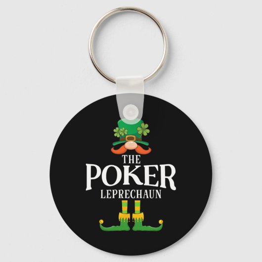 The Poker Leprechaun St Patricks Day Matching  キーホルダー (正面)