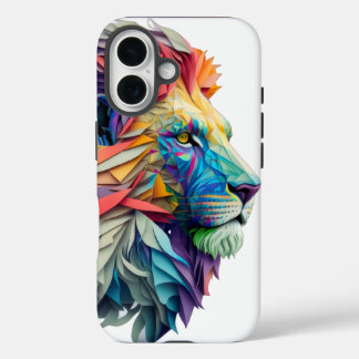 The Polychrome Lion: Where Art Meets Majesty iPhone 16ケース