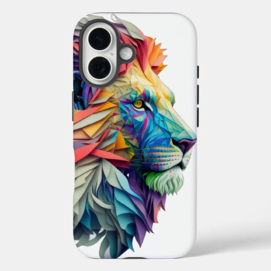 The Polychrome Lion: Where Art Meets Majesty Case-Mate iPhoneケース (裏面)