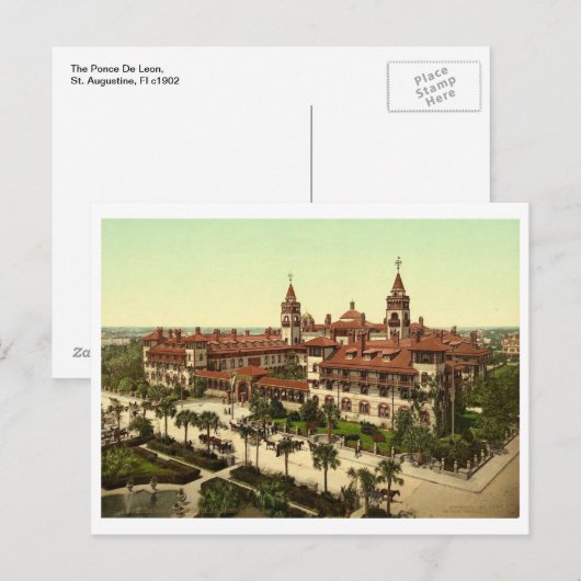 The Ponce De Leon, St. Augustine, Fl c1902ヴィンテージ ポストカード (正面/裏面)