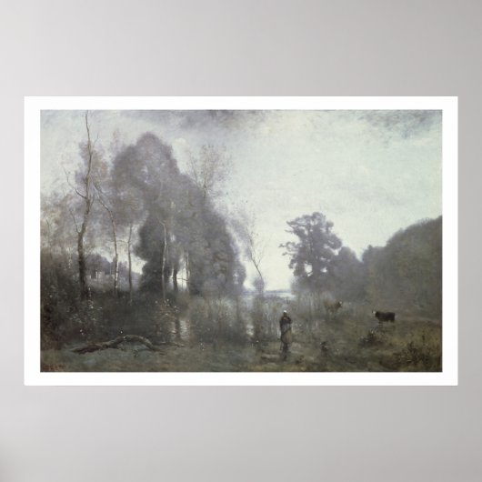 The pond at Ville d'Avray, 1868 (キャンバス上の油) ポスター (正面)