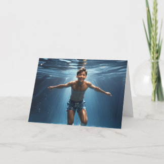 The Pool Boy Greetings Card カード