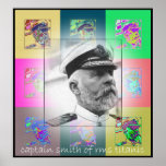 The Pop Art Captain Smith of RMS  Titanic ポスター<br><div class="desc">Captain Smith looked exactly like the way the Captain of a great ship should look. He was also charismatic. Titanic's maiden voyage was to be his last assignment before retiring. As it turned out, of course, it was his last assignment, and as captains must, he went down with his ship....</div>