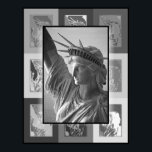 The Pop Art Lady Liberty ポスター<br><div class="desc">We kept the Pop Art images,  which reflect the central portrait,  in black and white to create harmony. P.S. French sculptor Bartholdi,  who created the statue,  based the face of Liberty upon that of his mother!</div>