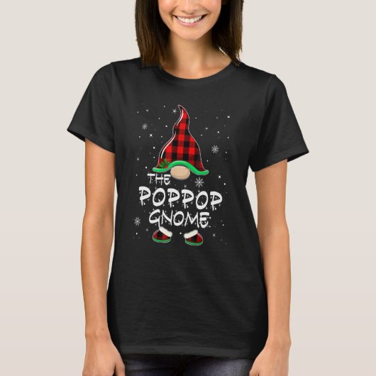 The Poppop Gnome Red Buffalo Plaid Christmas Pajam Tシャツ (正面)