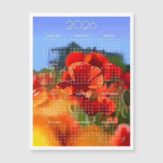 The poppy house painting 2026 calendar  (正面)