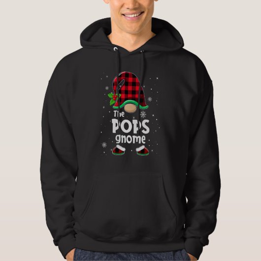 The Pops Gnome Buffalo Plaid Christmas Matching Fa パーカ (正面)