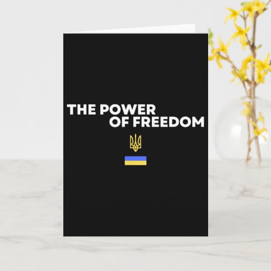 The Power Of Freedom Trident Ukrainian Flag Symbol カード (黄色い花)