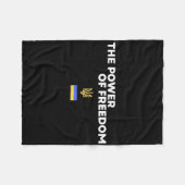 The Power Of Freedom Trident Ukrainian Flag Symbol フリースブランケット (正面(横))