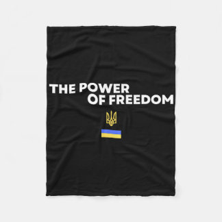 The Power Of Freedom Trident Ukrainian Flag Symbol フリースブランケット