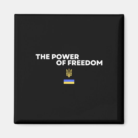 The Power Of Freedom Trident Ukrainian Flag Symbol マグネット (正面)