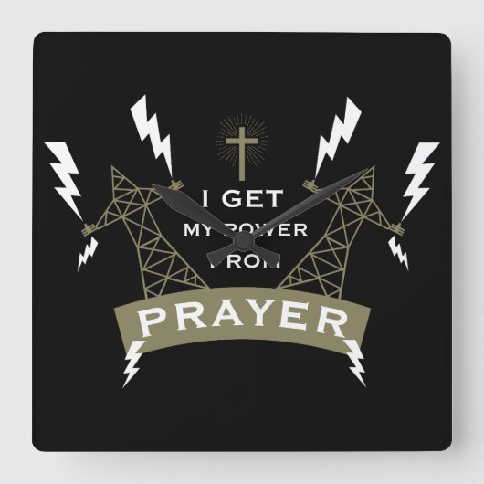 The Power Of Prayer スクエア壁時計 (正面)