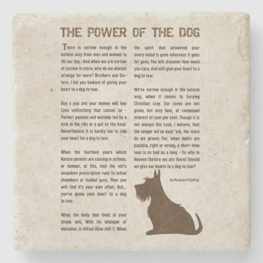 The Power of the Dog Poem - Rudyard Kipling  ストーンコースター (正面)