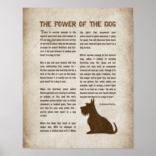 The Power of the Dog Poem - Rudyard Kipling  ポスター (正面)