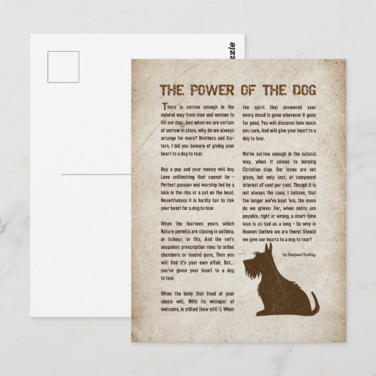 The Power of the Dog Poem - Rudyard Kipling  ポストカード (正面/裏面)