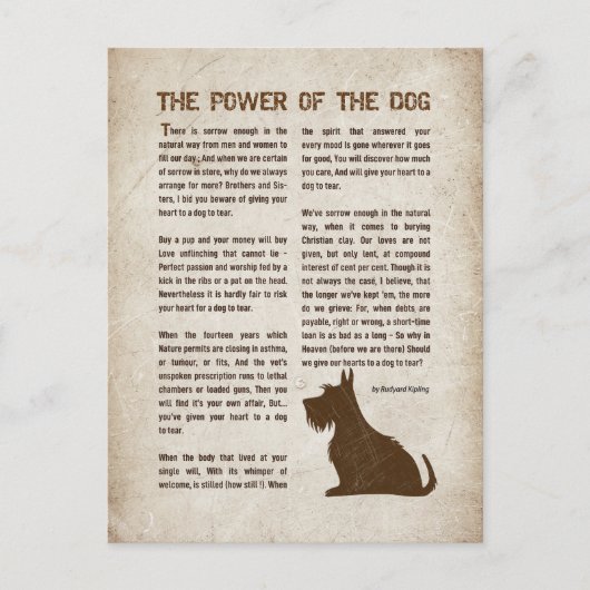 The Power of the Dog Poem - Rudyard Kipling ポストカード (正面)