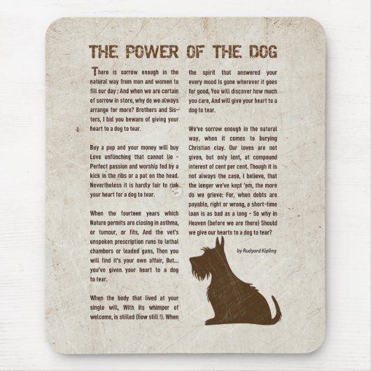 The Power of the Dog Poem - Rudyard Kipling  マウスパッド (正面)