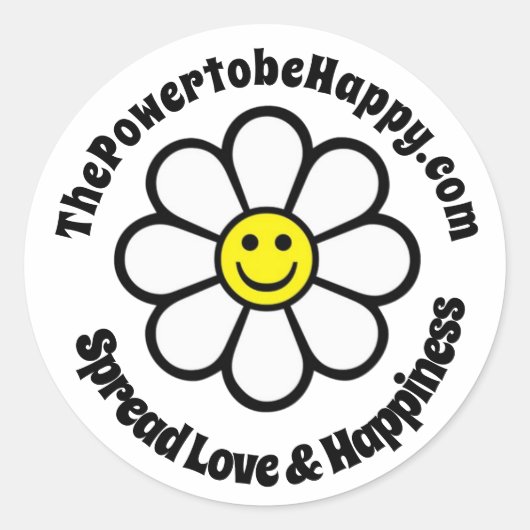 The power to be Happyステッカー ラウンドシール (正面)