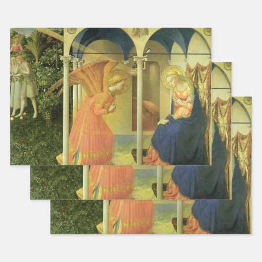 The Prado Annunciation by Fra Angelico ラッピングペーパーシート (セット)
