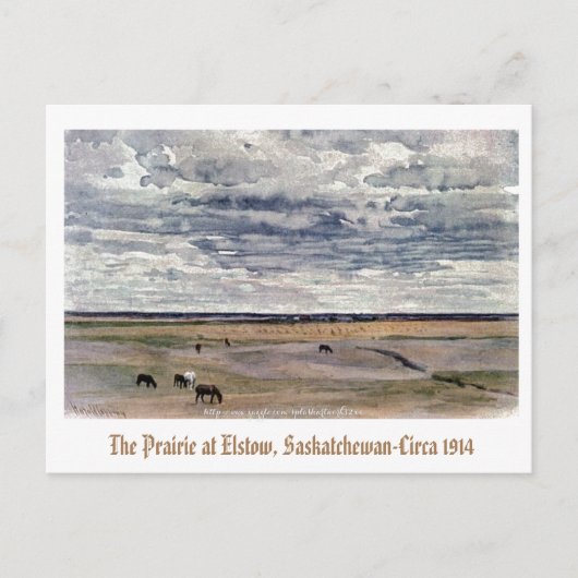 「The Prairie at Elstow, Saskatchewan-1914」 ポストカード (正面)