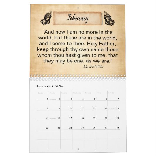 The Prayers of Christ - Larger Print Edition カレンダー (2月 2026)